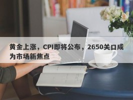 黄金上涨，CPI即将公布，2650关口成为市场新焦点