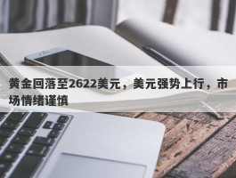 黄金回落至2622美元，美元强势上行，市场情绪谨慎