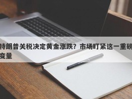 特朗普关税决定黄金涨跌？市场盯紧这一重磅变量