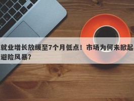 就业增长放缓至7个月低点！市场为何未掀起避险风暴？