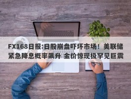 FX168日报:日股崩盘吓坏市场！美联储紧急降息概率飙升 金价惊现极罕见巨震