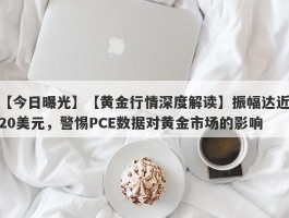 【黄金行情深度解读】振幅达近20美元，警惕PCE数据对黄金市场的影响