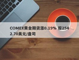 COMEX黄金期货涨0.19% 报2542.70美元/盎司