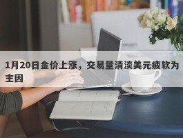 1月20日金价上涨，交易量清淡美元疲软为主因