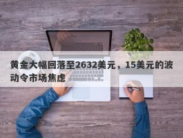 黄金大幅回落至2632美元，15美元的波动令市场焦虑