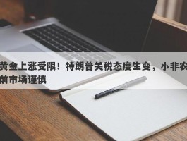 黄金上涨受限！特朗普关税态度生变，小非农前市场谨慎