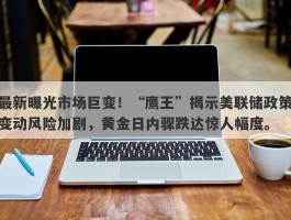 最新曝光市场巨变！“鹰王”揭示美联储政策变动风险加剧，黄金日内骤跌达惊人幅度。