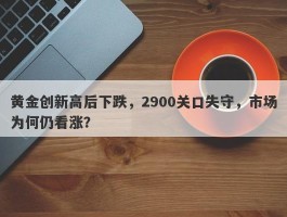 黄金创新高后下跌，2900关口失守，市场为何仍看涨？