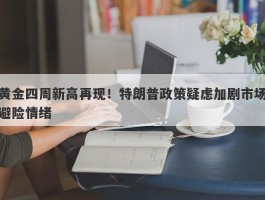 黄金四周新高再现！特朗普政策疑虑加剧市场避险情绪