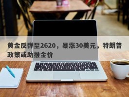 黄金反弹至2620，暴涨30美元，特朗普政策或助推金价