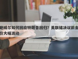 鲍威尔如何回应特朗普回归？美联储决议前金价大幅波动