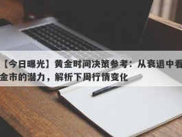 黄金时间决策参考：从衰退中看金市的潜力，解析下周行情变化