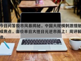 今日问答股市风暴揭秘，中国大规模刺激措施成焦点，金价单日大挫日元逆市而上！周评解读。