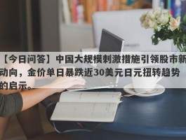 中国大规模刺激措施引领股市新动向，金价单日暴跌近30美元日元扭转趋势的启示。