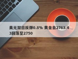 美元双日反弹0.8% 黄金自2763.43回落至2750