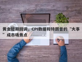 黄金短期回调，CPI数据和特朗普的“大事”成市场焦点