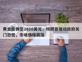 黄金反弹至2616美元，特朗普推动政府关门恐慌，市场情绪震荡