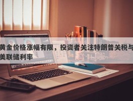 黄金价格涨幅有限，投资者关注特朗普关税与美联储利率