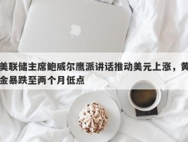 美联储主席鲍威尔鹰派讲话推动美元上涨，黄金暴跌至两个月低点