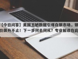 美国丑陋数据引爆白银市场，银价飙升不止！下一步何去何从？专业解读在此。