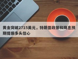 黄金突破2715美元，特朗普政策和降息预期提振多头信心