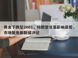 黄金下跌至2661，特朗普交易影响显现，市场聚焦美联储决议