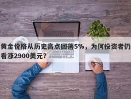 黄金价格从历史高点回落5%，为何投资者仍看涨2900美元？