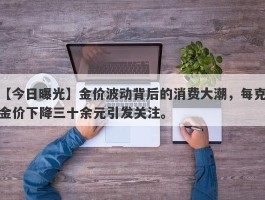 金价波动背后的消费大潮，每克金价下降三十余元引发关注。