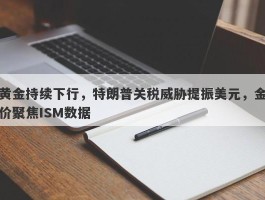 黄金持续下行，特朗普关税威胁提振美元，金价聚焦ISM数据