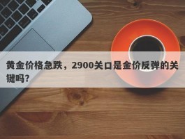 黄金价格急跌，2900关口是金价反弹的关键吗？