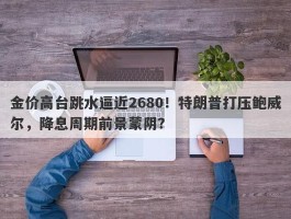 金价高台跳水逼近2680！特朗普打压鲍威尔，降息周期前景蒙阴？